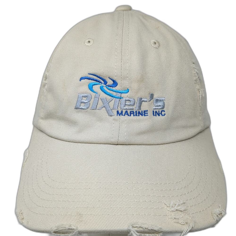 District Baseball Cap Beige OSFM Bixler's Marine Inc Embroidered Slideback Hat